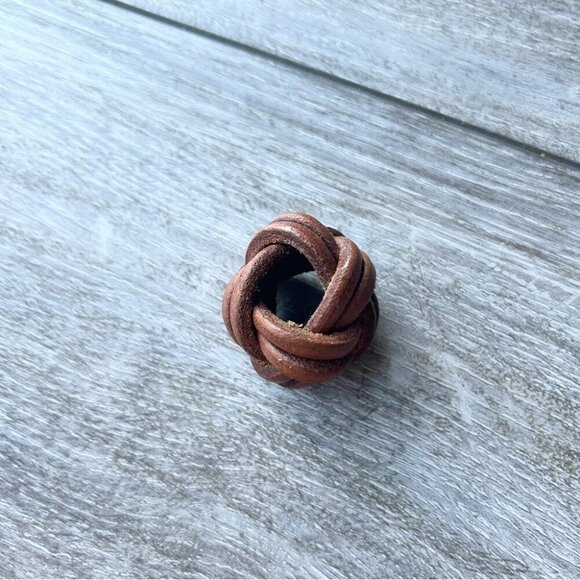 Vintage Turks Knot Boy Scout Hand Woven Wicker Neckerchief Slide - Picture 5 of 5